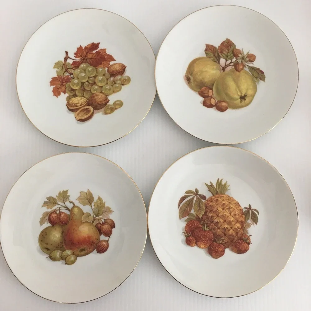Bavaria Germany Bareuther Waldsassen Fall Dinnerware 1966 Plates Cups Fruit
